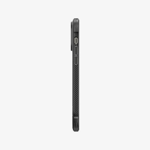 ACS04812 - iPhone 14 Pro Max Case Rugged Armor (MagFit) in matte black showing the back
